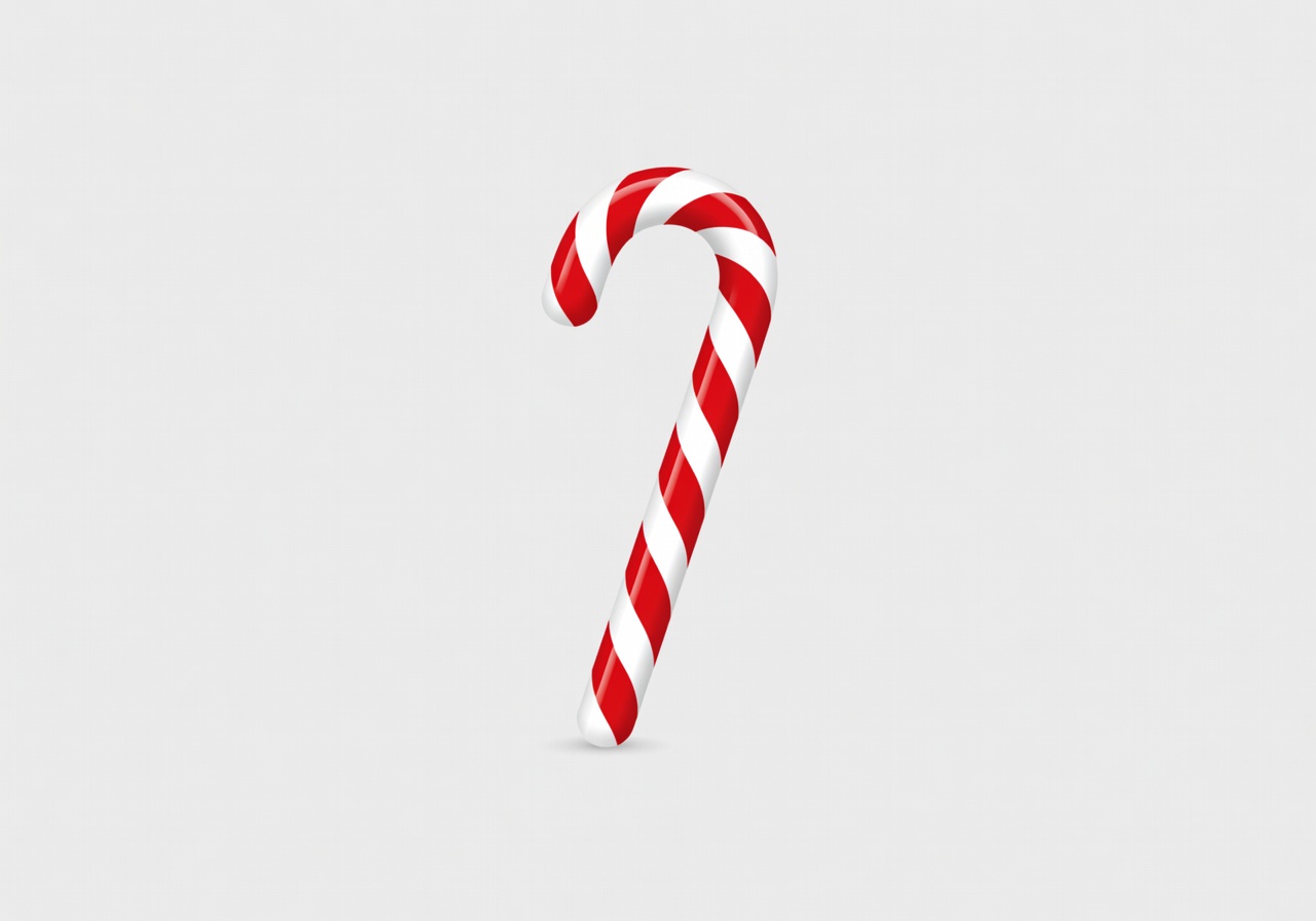 Decorative Christmas Candy Cane Icon