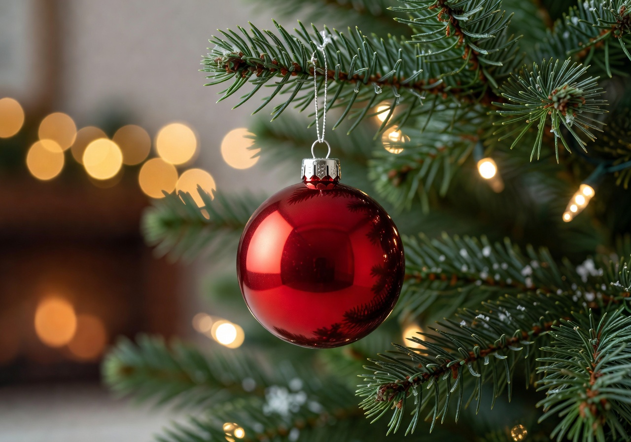 Floating Red Christmas Bauble Ornament