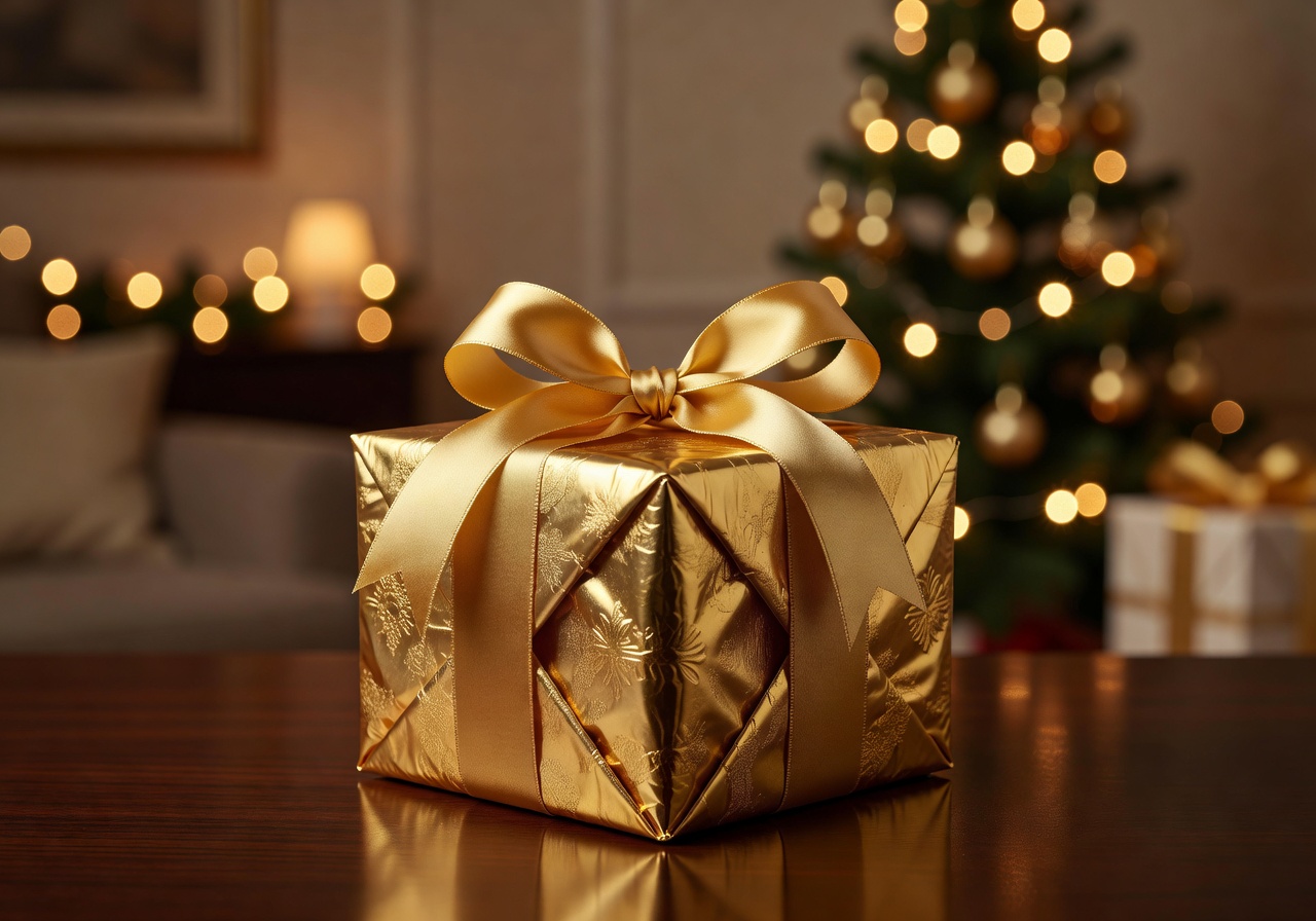 Luxury Gold Wrapped Present Box